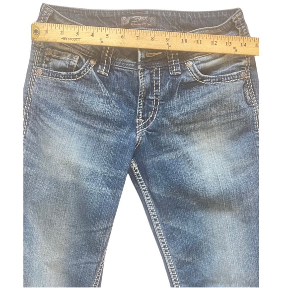 Silver Suki Blue Denim Flare Wide Leg Denim women’s 27x32 - Picture 7 of 9